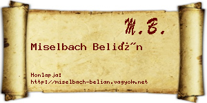 Miselbach Belián névjegykártya